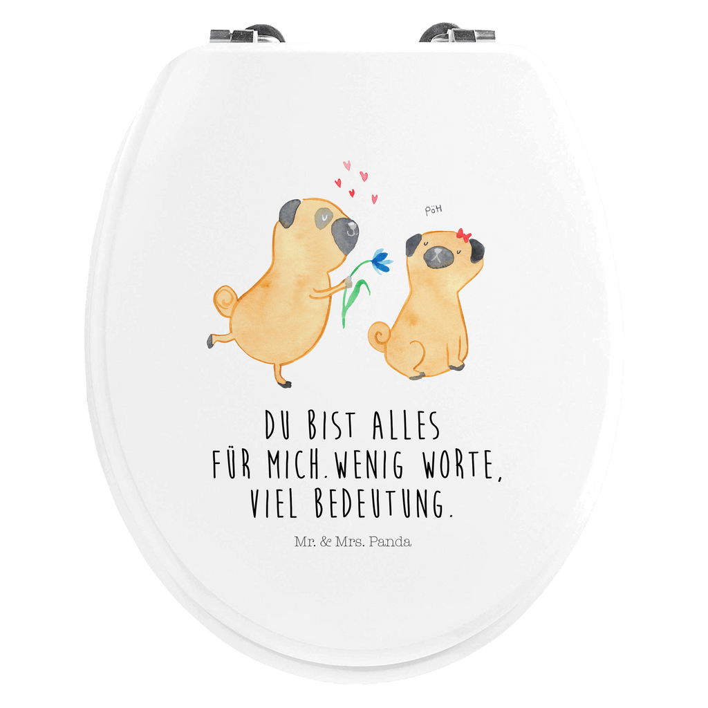 Motiv WC Sitz Mops Verliebt Klobrille, Klodeckel, Toilettendeckel, WC-Sitz, Toilette, Hund, Hundemotiv, Haustier, Hunderasse, Tierliebhaber, Hundebesitzer, Sprüche, Mops, Möpse, Hundeliebe, verliebt, Liebe, Liebesspruch. Verlobt, Geschenk Freund, Partner