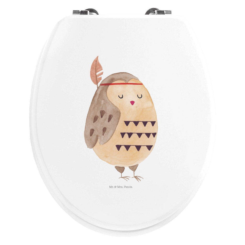 Motiv WC Sitz Eule Federschmuck Klobrille, Klodeckel, Toilettendeckel, WC-Sitz, Toilette, Eule, Eule Deko, Owl, Das Leben ist ein Abenteuer, Reisespruch, Federschmuck, Dekoration