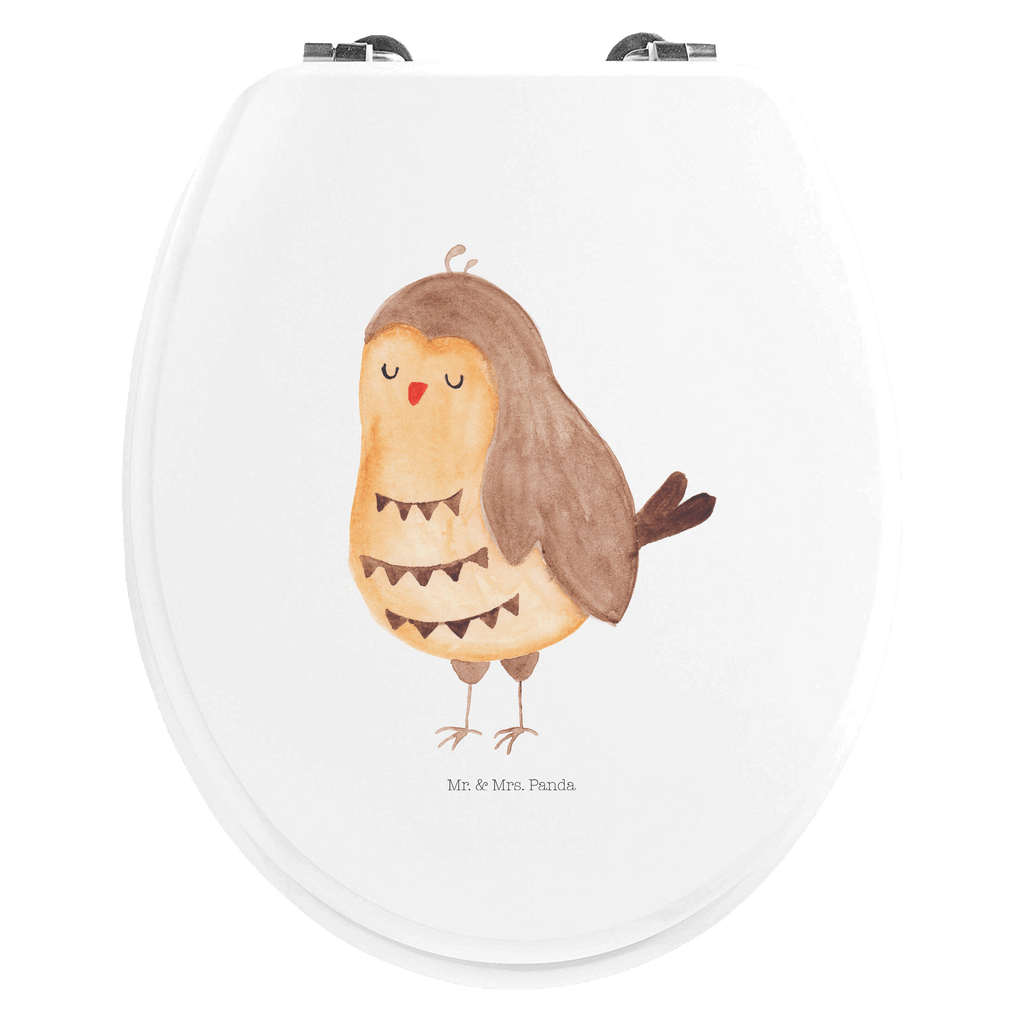 Motiv WC Sitz Eule Zufrieden Klobrille, Klodeckel, Toilettendeckel, WC-Sitz, Toilette, Eule, Eule Spruch, Eule deko, Owl, Liebe Spruch, Romantisch, Wortspiel lustig, Spruch schön, Geschenk Hochzeitstag