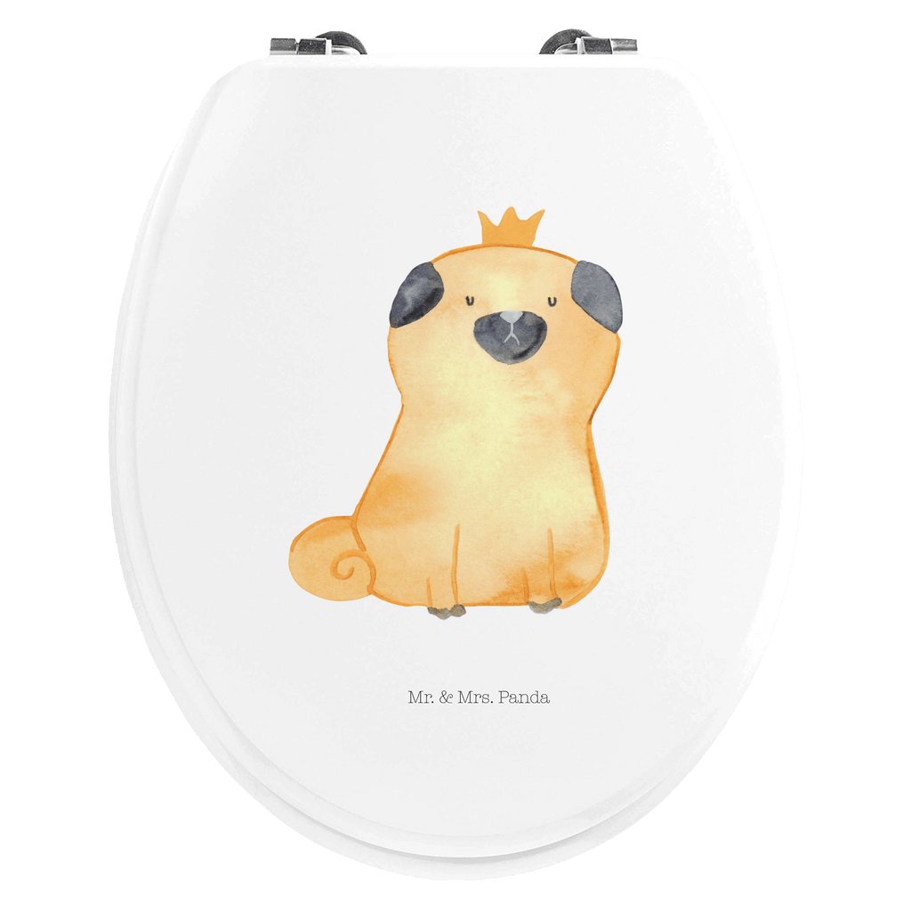 Motiv WC Sitz Mops Krone Klobrille, Klodeckel, Toilettendeckel, WC-Sitz, Toilette, Hund, Hundemotiv, Haustier, Hunderasse, Tierliebhaber, Hundebesitzer, Sprüche, Mops, allergisch, kinderlos, Hausregel, Hundebesitzer. Spruch, lustig