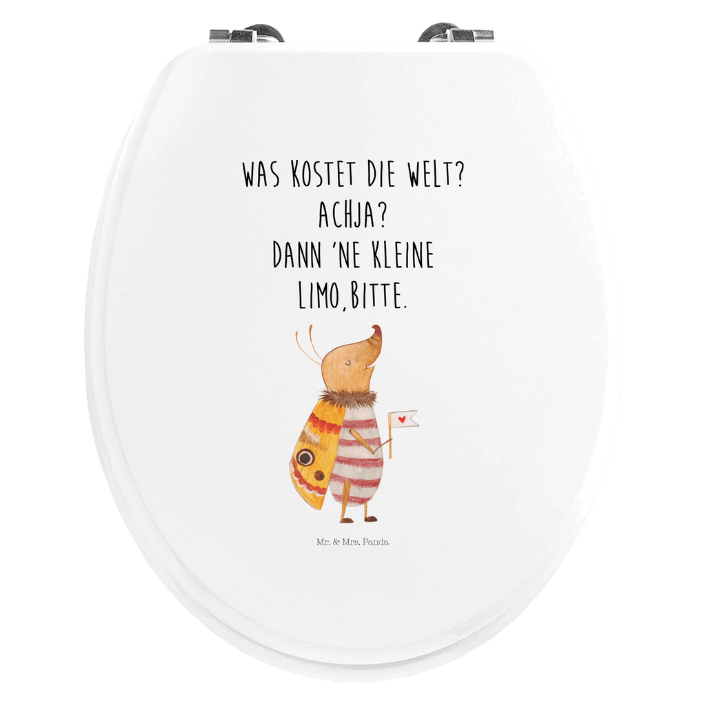 Motiv WC Sitz Nachtfalter Fähnchen Klobrille, Klodeckel, Toilettendeckel, WC-Sitz, Toilette, Tiermotive, Gute Laune, lustige Sprüche, Tiere, Nachtfalter, Käfer, Spruch lustig, Spruch witzig, süß, niedlich, Küche Deko, Was kostet die Welt