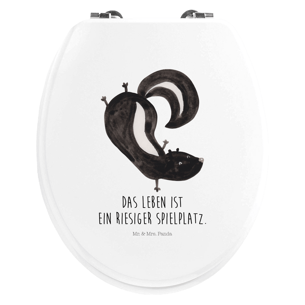 Motiv WC Sitz Stinktier Handstand Klobrille, Klodeckel, Toilettendeckel, WC-Sitz, Toilette, Stinktier, Skunk, Wildtier, Raubtier, Stinker, Stinki, Spielplatz, verpielt, Kind