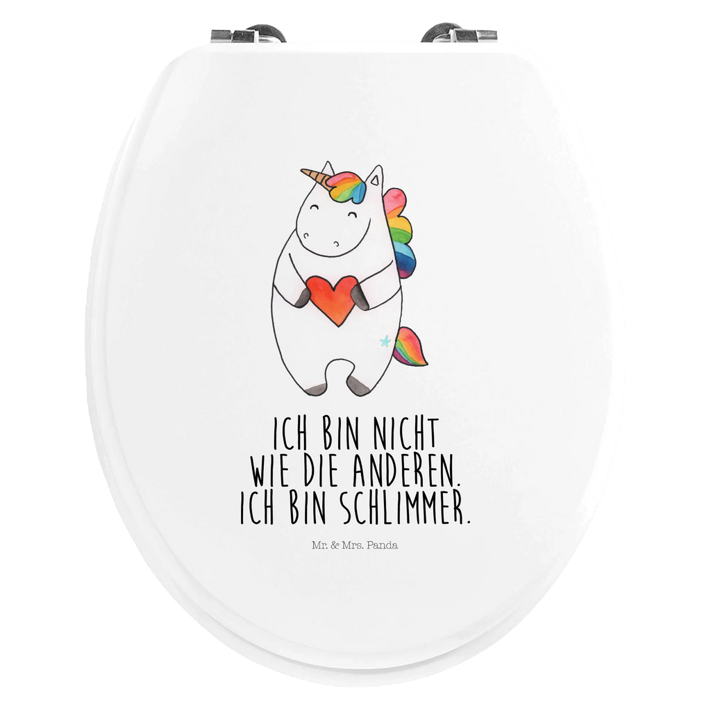 Motiv WC Sitz Einhorn Herz Klobrille, Klodeckel, Toilettendeckel, WC-Sitz, Toilette, Einhorn, Einhörner, Einhorn Deko, Unicorn, Herz, schlimm, böse, witzig, lustig, Freundin, anders, bunt