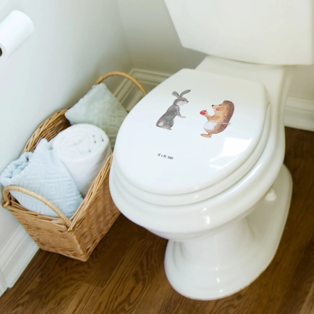 Motiv WC Sitz Hase Igel Klobrille, Klodeckel, Toilettendeckel, WC-Sitz, Toilette, Tiermotive, Gute Laune, lustige Sprüche, Tiere, Igel und Hase, Igel, Hase, Liebe Spruch, Liebeskummer Geschenk, Herzschmerz, Trösten, Trennungsschmerz, Spruch romantisch