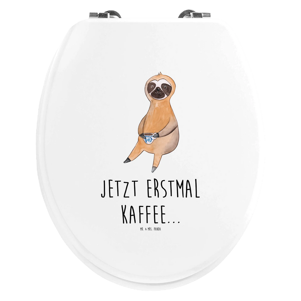 Motiv WC Sitz Faultier Kaffee Klobrille, Klodeckel, Toilettendeckel, WC-Sitz, Toilette, Faultier, Faultier Geschenk, Faultier Deko, Faultiere, faul, Lieblingstier, Kaffee, erster Kaffee, Morgenmuffel, Frühaufsteher, Kaffeetasse, Genießer, Coffee, Kaffeegetränk