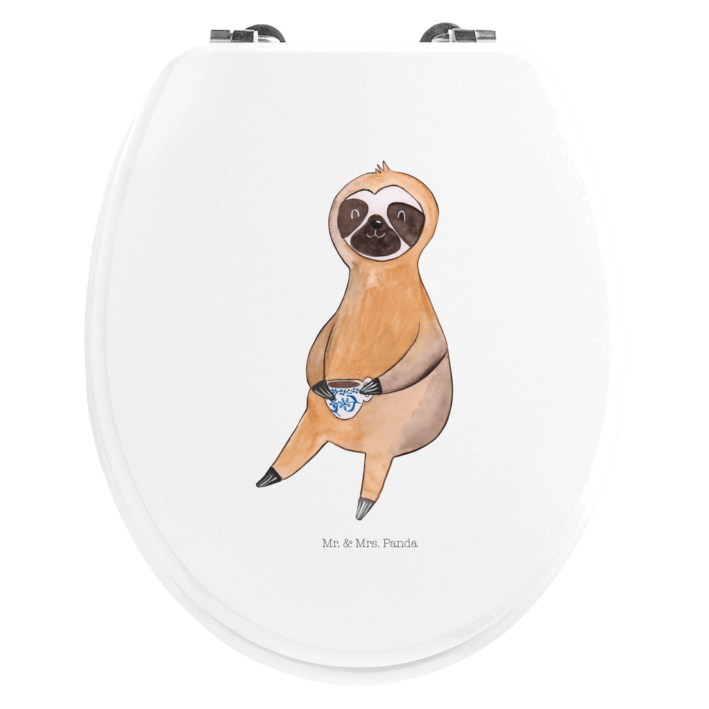 Motiv WC Sitz Faultier Kaffee Klobrille, Klodeckel, Toilettendeckel, WC-Sitz, Toilette, Faultier, Faultier Geschenk, Faultier Deko, Faultiere, faul, Lieblingstier, Kaffee, erster Kaffee, Morgenmuffel, Frühaufsteher, Kaffeetasse, Genießer, Coffee, Kaffeegetränk