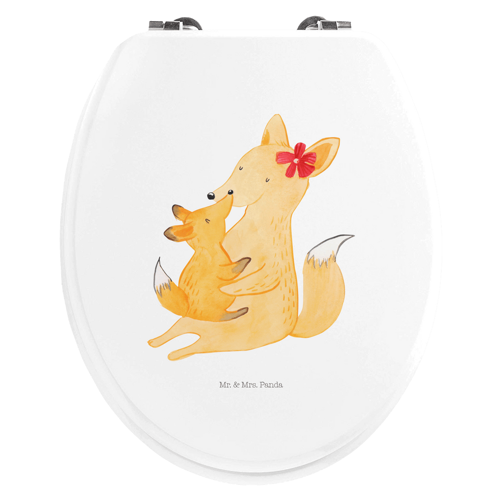 Motiv WC Sitz Fuchs Mama & Kind Klobrille, Klodeckel, Toilettendeckel, WC-Sitz, Toilette, Familie, Vatertag, Muttertag, Bruder, Schwester, Mama, Papa, Oma, Opa, Mutter, Tochter, Lieblingstochter, Beste Tochter, Geschenk