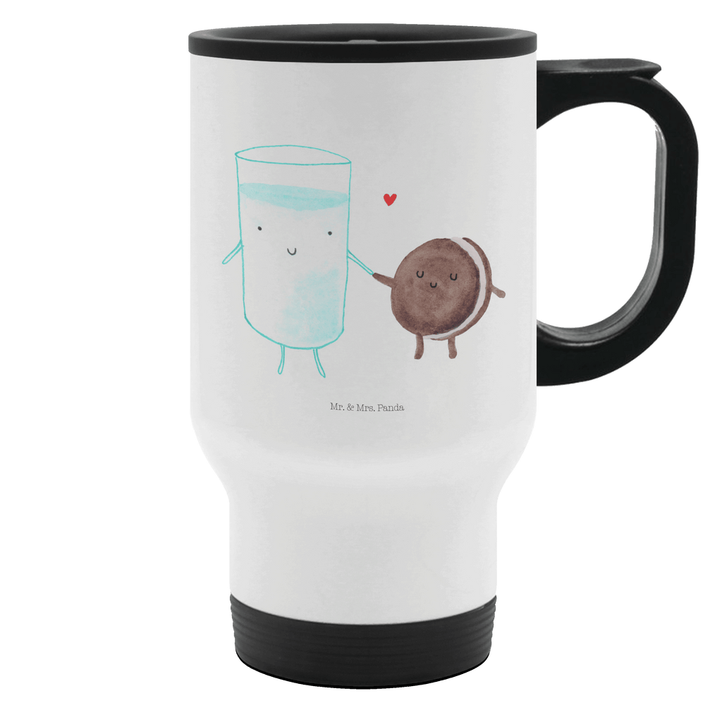 Thermobecher Milch & Keks Thermobecher, To Go Becher, Thermotasse, Kaffeebecher, Isolierbecher, Thermobecher To Go, Warmhaltetasse, Edelstahlbecher, Reisebecher, Tasse mit Deckel, Thermobecher für 400 ml, Kaffeetasse zum Mitnehmen, Tasse zum Mitnehmen, Spülmaschinenfest, Tiermotive, Gute Laune, lustige Sprüche, Tiere, Milk, Cookie, Milch, Keks, Kekse, Kaffee, Einladung Frühstück, Motiv süß, romantisch, perfektes Paar