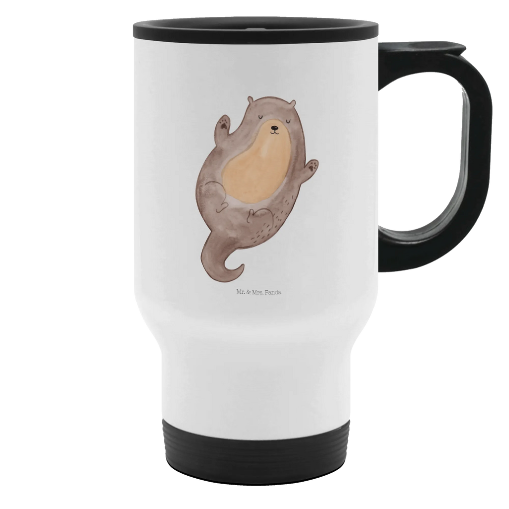 Thermobecher Otter Umarmen Thermobecher, To Go Becher, Thermotasse, Kaffeebecher, Isolierbecher, Thermobecher To Go, Warmhaltetasse, Edelstahlbecher, Reisebecher, Tasse mit Deckel, Thermobecher für 400 ml, Kaffeetasse zum Mitnehmen, Tasse zum Mitnehmen, Spülmaschinenfest, Otter, Fischotter, Seeotter, Otter Seeotter See Otter