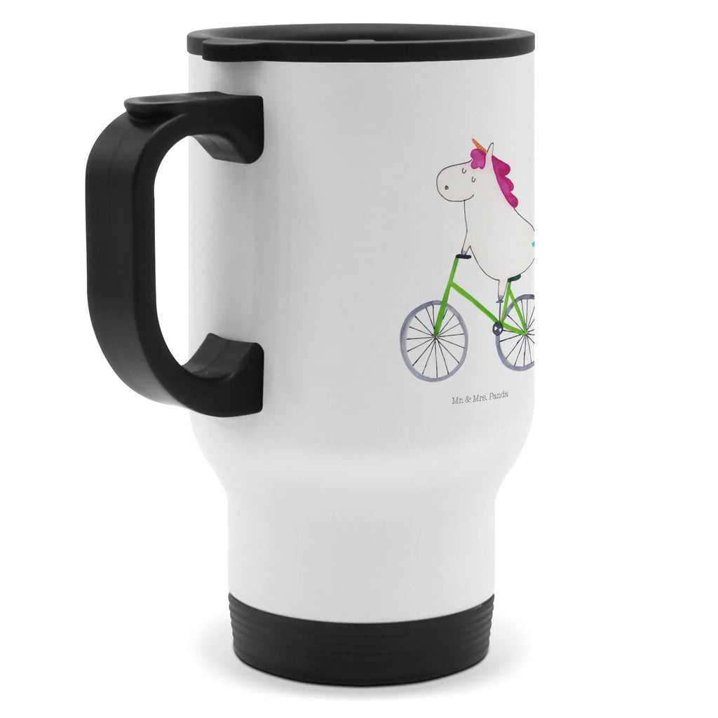 Thermobecher Einhorn Radfahrer Thermobecher, To Go Becher, Thermotasse, Kaffeebecher, Isolierbecher, Thermobecher To Go, Warmhaltetasse, Edelstahlbecher, Reisebecher, Tasse mit Deckel, Thermobecher für 400 ml, Kaffeetasse zum Mitnehmen, Tasse zum Mitnehmen, Spülmaschinenfest, Einhorn, Einhörner, Einhorn Deko, Pegasus, Unicorn, Radfahren, Radfahrer, Rad, Bike, Feenstaub, Konfetti, Luxusproblem, Kummer, Liebeskummer