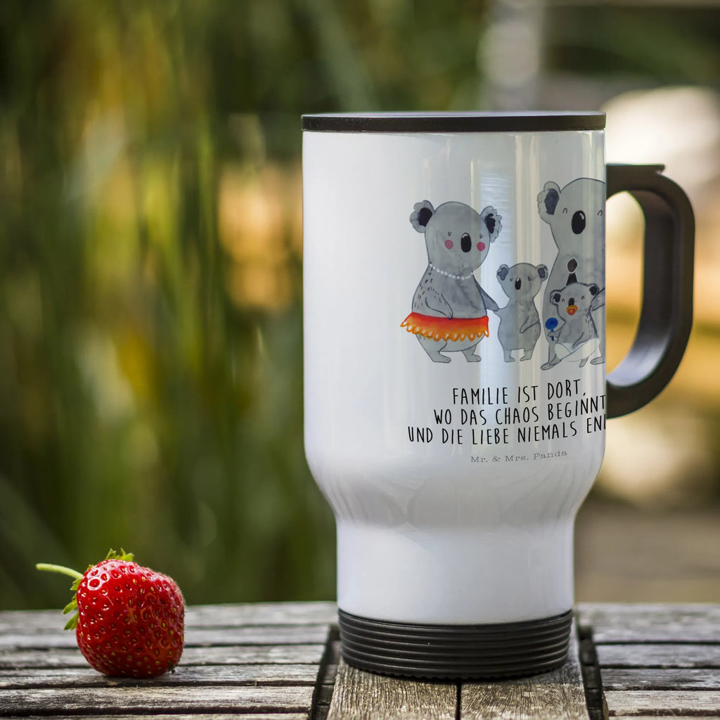 Thermobecher Koala Familie Thermobecher, To Go Becher, Thermotasse, Kaffeebecher, Isolierbecher, Thermobecher To Go, Warmhaltetasse, Edelstahlbecher, Reisebecher, Tasse mit Deckel, Thermobecher für 400 ml, Kaffeetasse zum Mitnehmen, Tasse zum Mitnehmen, Spülmaschinenfest, Familie, Vatertag, Muttertag, Bruder, Schwester, Mama, Papa, Oma, Opa, Koala, Koalas, Family, Kinder, Geschwister, Familienleben