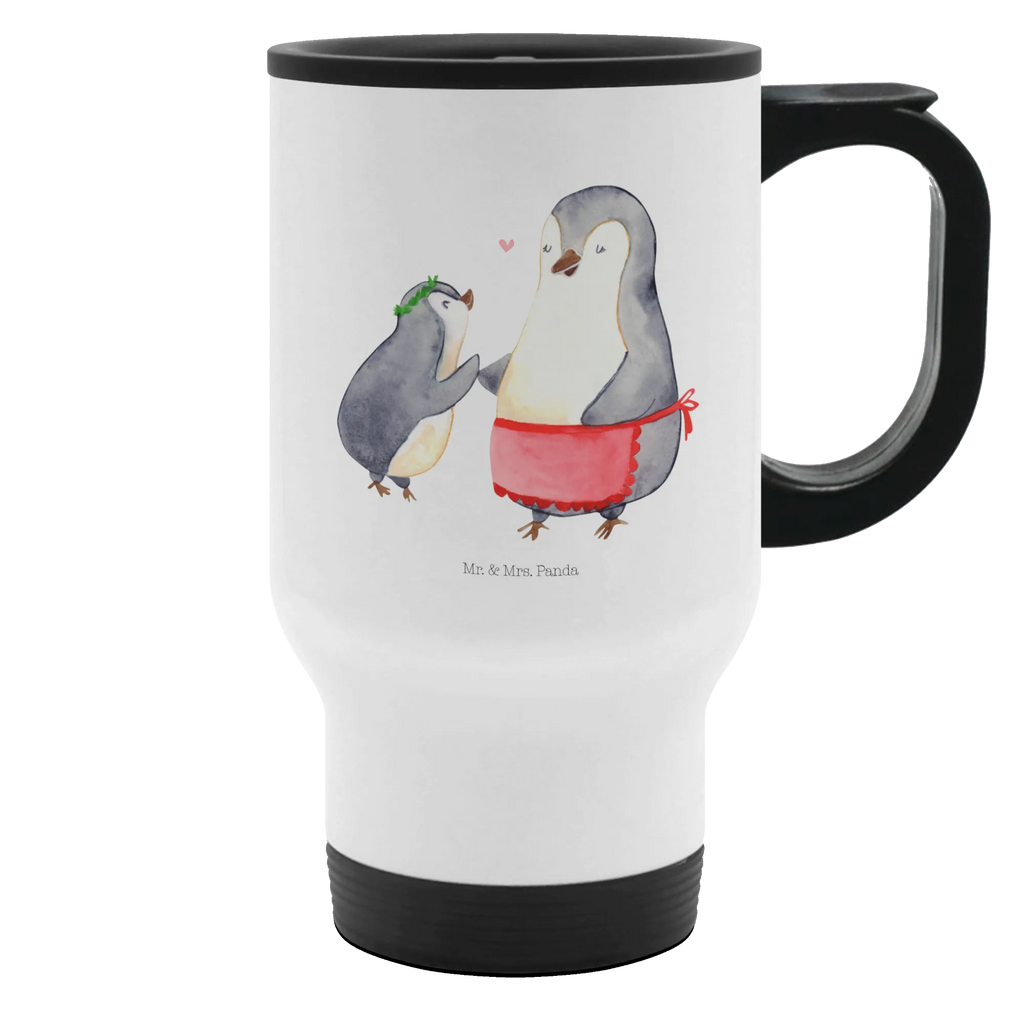 Thermobecher Pinguin mit Kind Thermobecher, To Go Becher, Thermotasse, Kaffeebecher, Isolierbecher, Thermobecher To Go, Warmhaltetasse, Edelstahlbecher, Reisebecher, Tasse mit Deckel, Thermobecher für 400 ml, Kaffeetasse zum Mitnehmen, Tasse zum Mitnehmen, Spülmaschinenfest, Familie, Vatertag, Muttertag, Bruder, Schwester, Mama, Papa, Oma, Opa, Geschenk, Mami, Mutti, Mutter, Geburststag