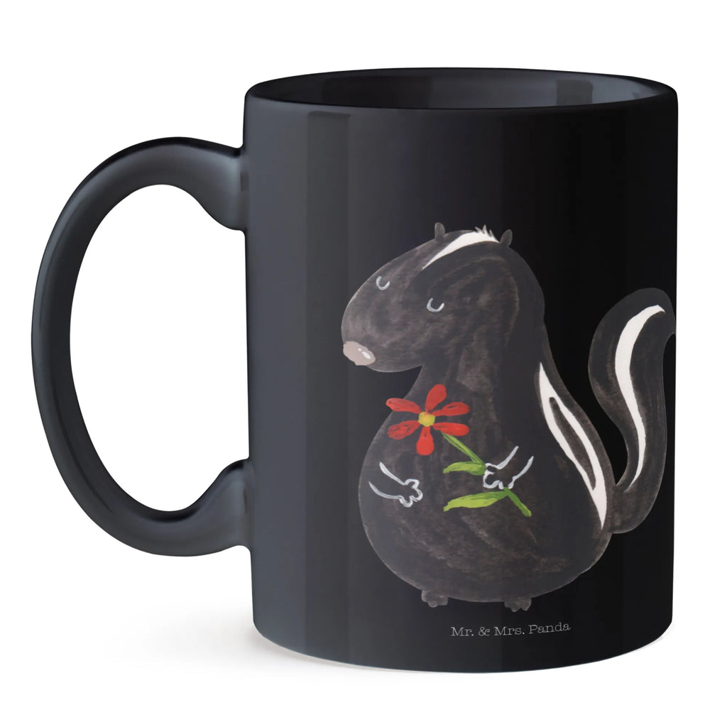 Tasse Stinktier Blume Tasse, Kaffeetasse, Teetasse, Becher, Kaffeebecher, Teebecher, Keramiktasse, Porzellantasse, Büro Tasse, Geschenk Tasse, Tasse Sprüche, Tasse Motive, Kaffeetassen, Tasse bedrucken, Designer Tasse, Cappuccino Tassen, Schöne Teetassen, Stinktier, Skunk, Wildtier, Raubtier, Stinker, Stinki, Tagträumer, verträumt, Dreams, Träume