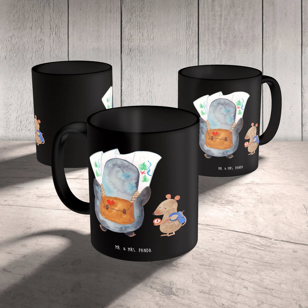 Tasse Pinguin & Maus Wanderer Tasse, Kaffeetasse, Teetasse, Becher, Kaffeebecher, Teebecher, Keramiktasse, Porzellantasse, Büro Tasse, Geschenk Tasse, Tasse Sprüche, Tasse Motive, Kaffeetassen, Tasse bedrucken, Designer Tasse, Cappuccino Tassen, Schöne Teetassen, Pinguin, Pinguine, Abenteurer, Abenteuer, Roadtrip, Ausflug, Wanderlust, wandern