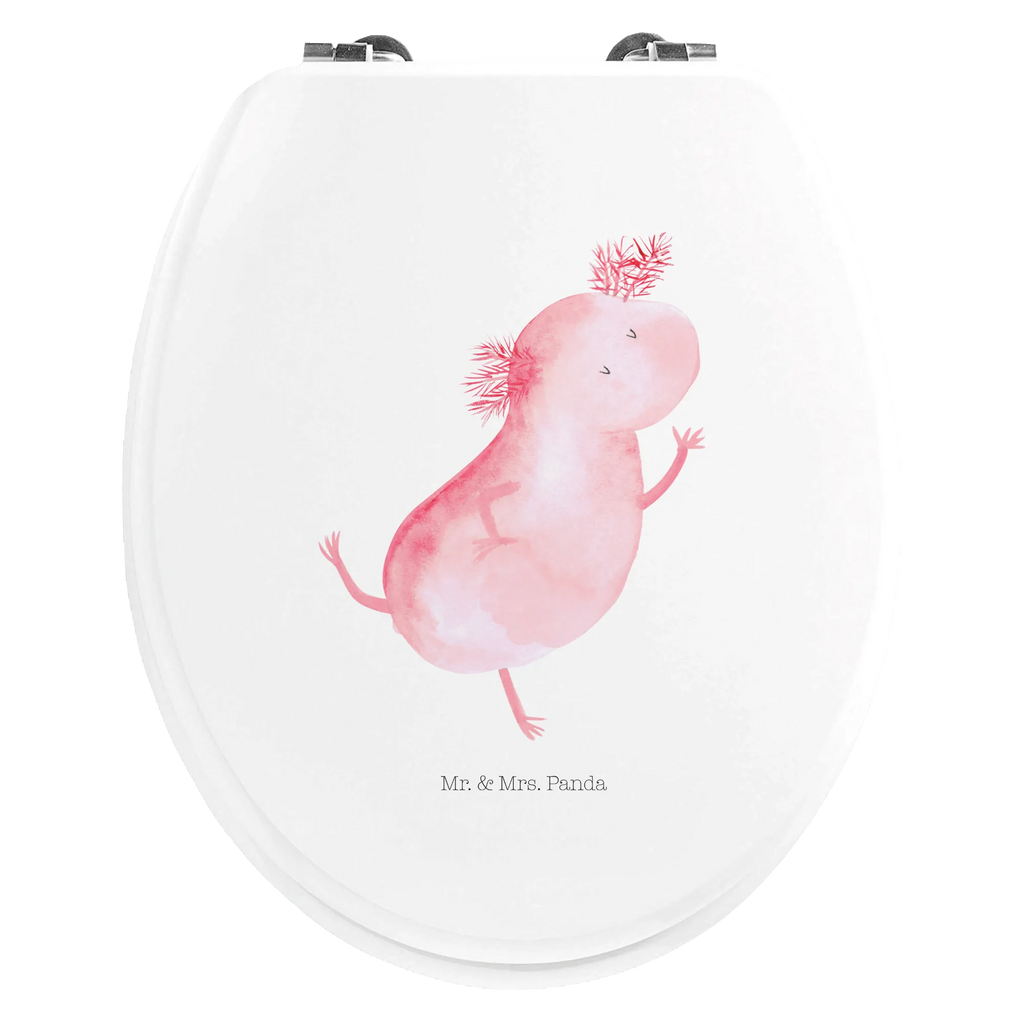 Motiv WC Sitz Axolotl Tanzen Klobrille, Klodeckel, Toilettendeckel, WC-Sitz, Toilette, Axolotl, Molch, Axolot, Schwanzlurch, Lurch, Lurche, Dachschaden, Sterne, verrückt, Freundin, beste Freundin