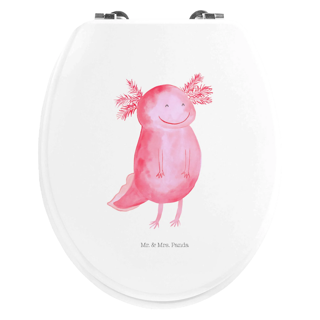 Motiv WC Sitz Axolotl Glücklich Klobrille, Klodeckel, Toilettendeckel, WC-Sitz, Toilette, Axolotl, Molch, Axolot, Schwanzlurch, Lurch, Lurche, Motivation, gute Laune