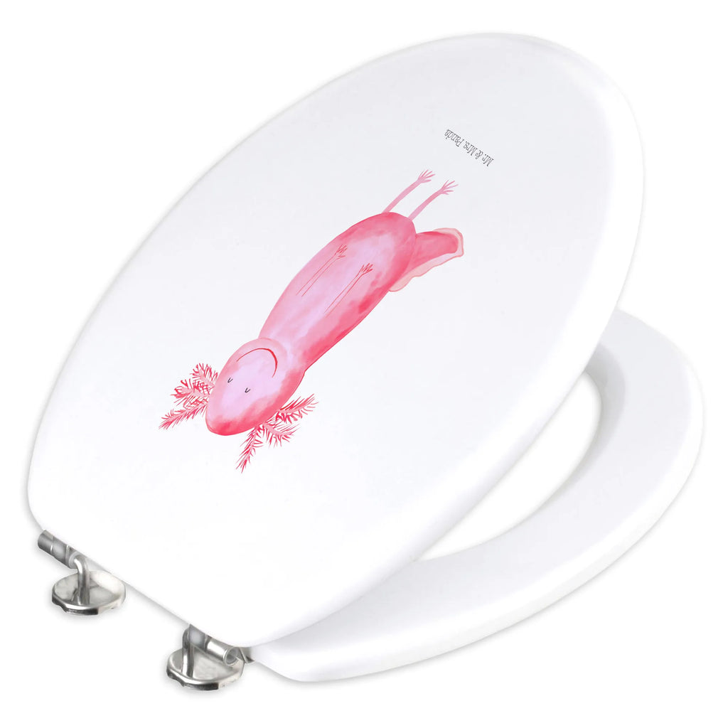 Motiv WC Sitz Axolotl Glücklich Klobrille, Klodeckel, Toilettendeckel, WC-Sitz, Toilette, Axolotl, Molch, Axolot, Schwanzlurch, Lurch, Lurche, Motivation, gute Laune