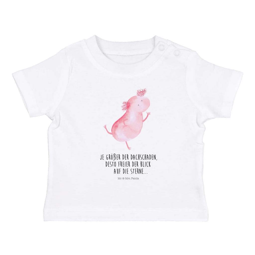 Organic Baby Shirt Axolotl Tanzen Baby T-Shirt, Jungen Baby T-Shirt, Mädchen Baby T-Shirt, Shirt, Axolotl, Molch, Axolot, Schwanzlurch, Lurch, Lurche, Dachschaden, Sterne, verrückt, Freundin, beste Freundin