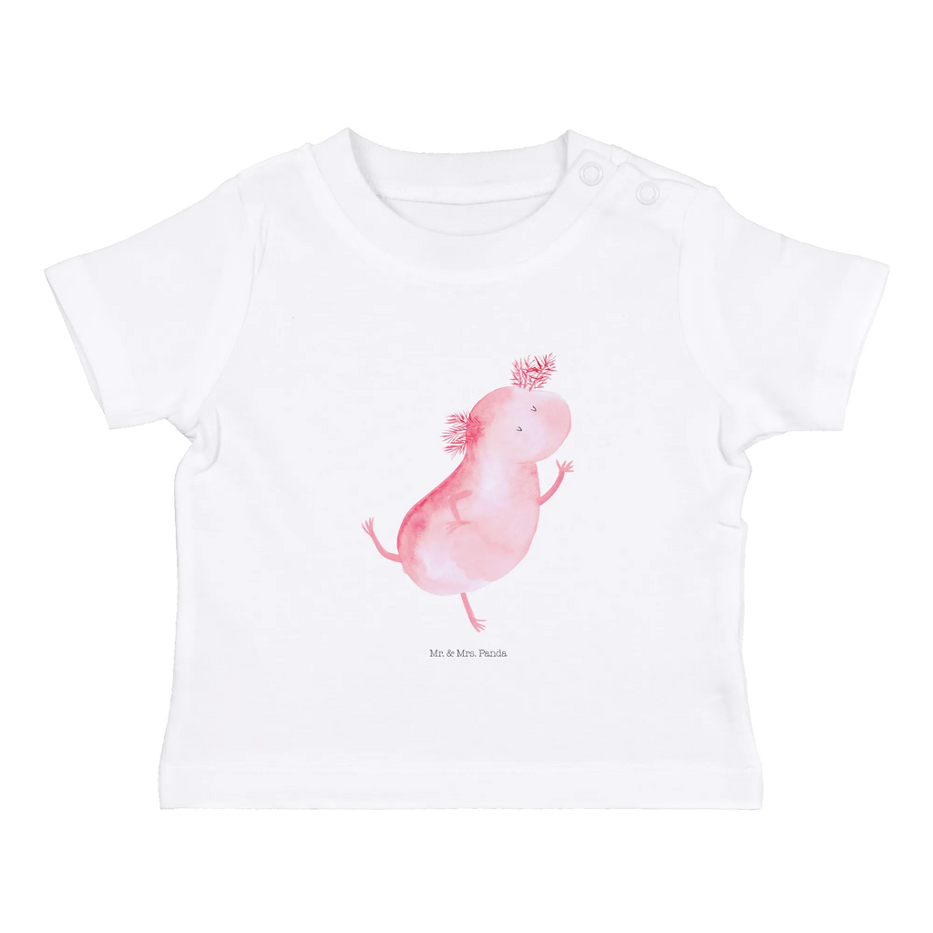 Organic Baby Shirt Axolotl Tanzen Baby T-Shirt, Jungen Baby T-Shirt, Mädchen Baby T-Shirt, Shirt, Axolotl, Molch, Axolot, Schwanzlurch, Lurch, Lurche, Dachschaden, Sterne, verrückt, Freundin, beste Freundin