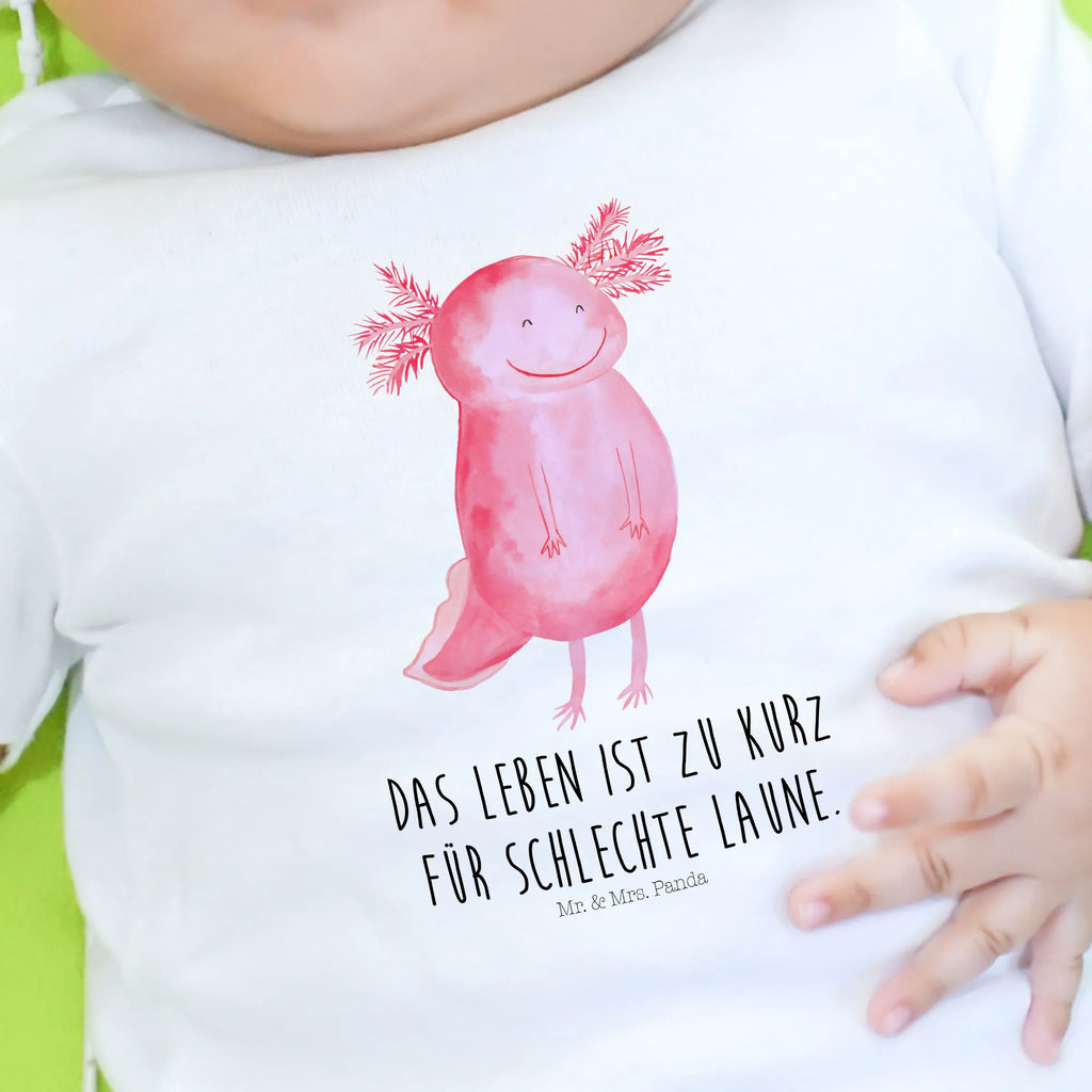 Organic Baby Shirt Axolotl Glücklich Baby T-Shirt, Jungen Baby T-Shirt, Mädchen Baby T-Shirt, Shirt, Axolotl, Molch, Axolot, Schwanzlurch, Lurch, Lurche, Motivation, gute Laune