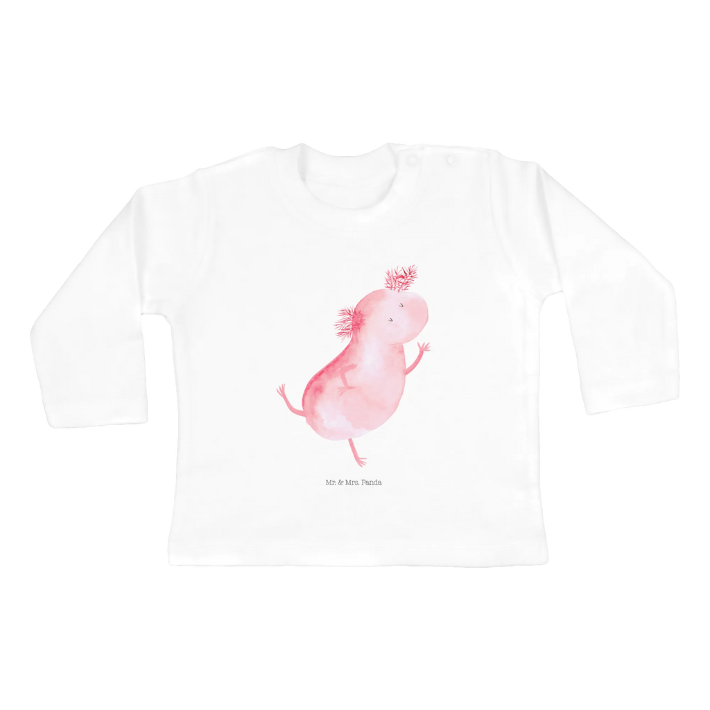 Baby Longsleeve Axolotl tanzt Mädchen, Jungen, Baby, Langarm, Bio, Kleidung, Axolotl, Molch, Axolot, Schwanzlurch, Lurch, Lurche, Dachschaden, Sterne, verrückt, Freundin, beste Freundin