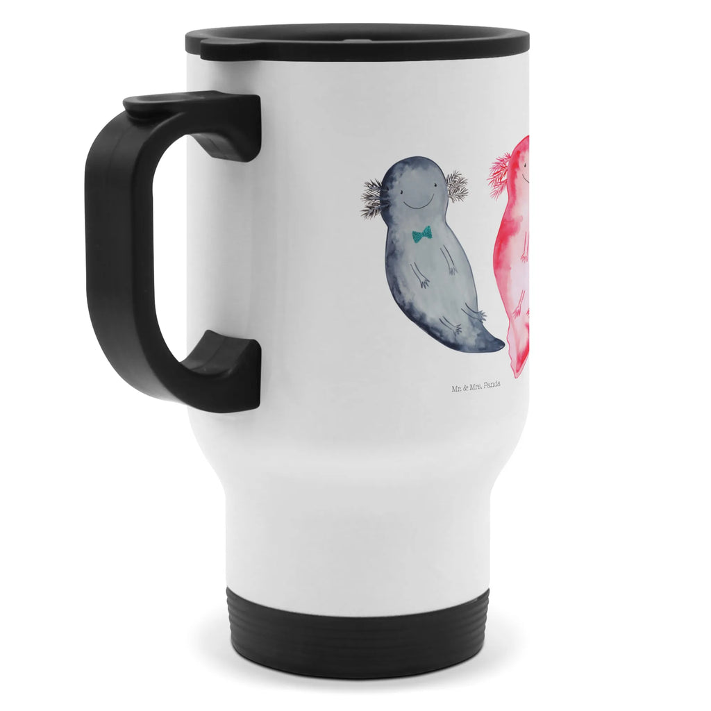 Thermobecher Axolotl Axel+Lotte Thermobecher, To Go Becher, Thermotasse, Kaffeebecher, Isolierbecher, Thermobecher To Go, Warmhaltetasse, Edelstahlbecher, Reisebecher, Tasse mit Deckel, Thermobecher für 400 ml, Kaffeetasse zum Mitnehmen, Tasse zum Mitnehmen, Spülmaschinenfest, Axolotl, Molch, Axolot, Schwanzlurch, Lurch, Lurche, Liebe, große Liebe, Liebesbeweis, Freund, Verlobter, Ehemann, Jahrestag, Valentinstag