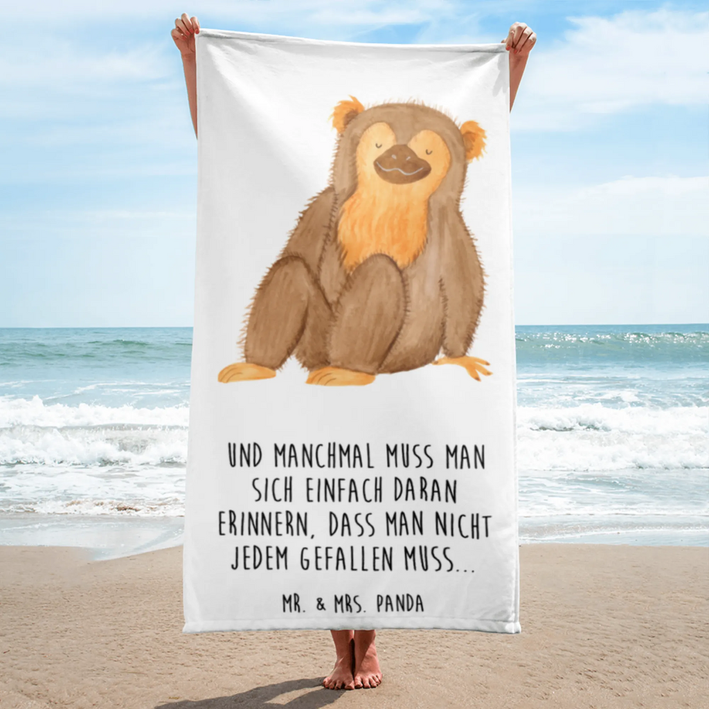 XL Badehandtuch Affe Handtuch, Badetuch, Duschtuch, Strandtuch, Saunatuch, Afrika, Wildtiere, Affe, Äffchen, Affen, Selbstliebe, Respekt, Motivation, Selbstachtung, Liebe, Selbstbewusstsein, Selfcare