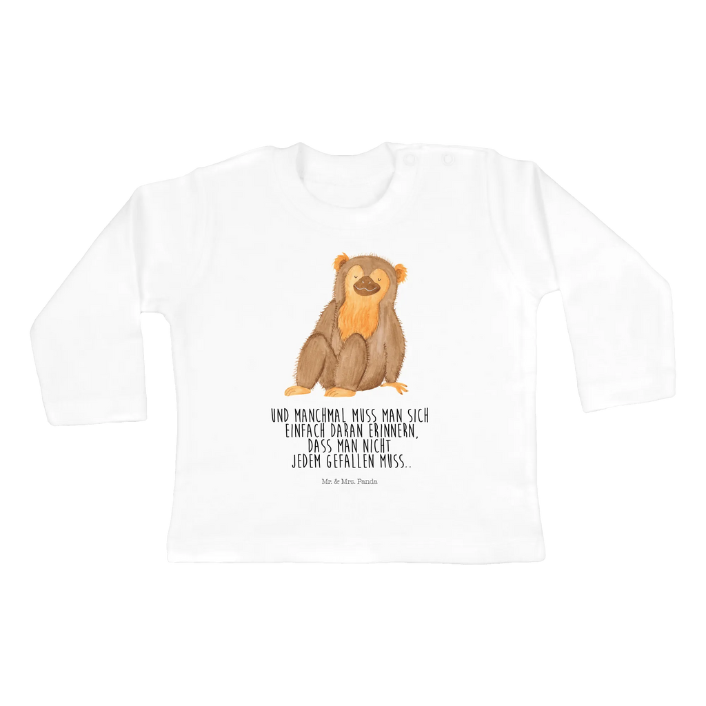 Baby Longsleeve Affe Mädchen, Jungen, Baby, Langarm, Bio, Kleidung, Afrika, Wildtiere, Affe, Äffchen, Affen, Selbstliebe, Respekt, Motivation, Selbstachtung, Liebe, Selbstbewusstsein, Selfcare