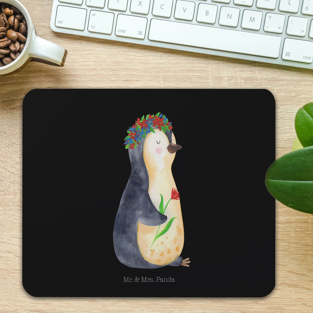 Mauspad Pinguin Blumenkranz Mousepad, Computer zubehör, Büroausstattung, PC Zubehör, Arbeitszimmer, Mauspad, Einzigartiges Mauspad, Designer Mauspad, Mausunterlage, Mauspad Büro, Pinguin, Pinguine, Blumenkranz, Universum, Leben, Wünsche, Ziele, Lebensziele, Motivation, Lebenslust, Liebeskummer, Geschenkidee