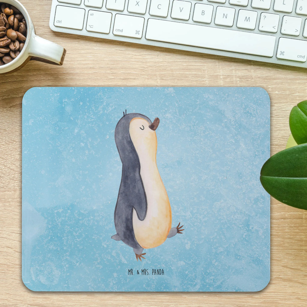 Mauspad Pinguin marschierend Mousepad, Computer zubehör, Büroausstattung, PC Zubehör, Arbeitszimmer, Mauspad, Einzigartiges Mauspad, Designer Mauspad, Mausunterlage, Mauspad Büro, Pinguin, Pinguine, Frühaufsteher, Langschläfer, Bruder, Schwester, Familie