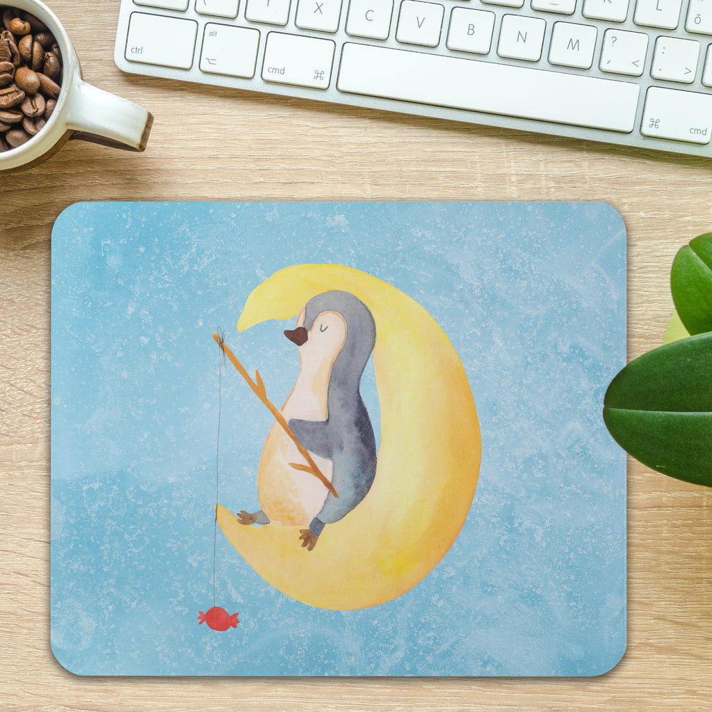 Mauspad Pinguin Mond Mousepad, Computer zubehör, Büroausstattung, PC Zubehör, Arbeitszimmer, Mauspad, Einzigartiges Mauspad, Designer Mauspad, Mausunterlage, Mauspad Büro, Pinguin, Pinguine, Spruch, schlafen, Nachtruhe, Einschlafen, Schlafzimmer, Schlafstörungen, Gästezimmer