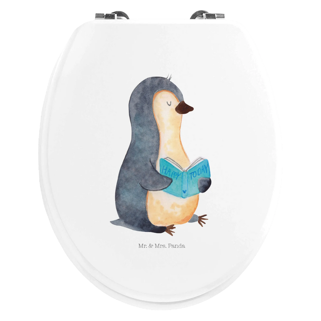 Motiv WC Sitz Pinguin Buch Klobrille, Klodeckel, Toilettendeckel, WC-Sitz, Toilette, Pinguin, Pinguine, Buch, Lesen, Bücherwurm, Nichtstun, Faulenzen, Ferien, Urlaub, Freizeit