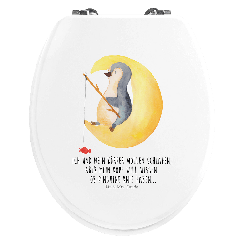 Motiv WC Sitz Pinguin Mond Klobrille, Klodeckel, Toilettendeckel, WC-Sitz, Toilette, Pinguin, Pinguine, Spruch, schlafen, Nachtruhe, Einschlafen, Schlafzimmer, Schlafstörungen, Gästezimmer