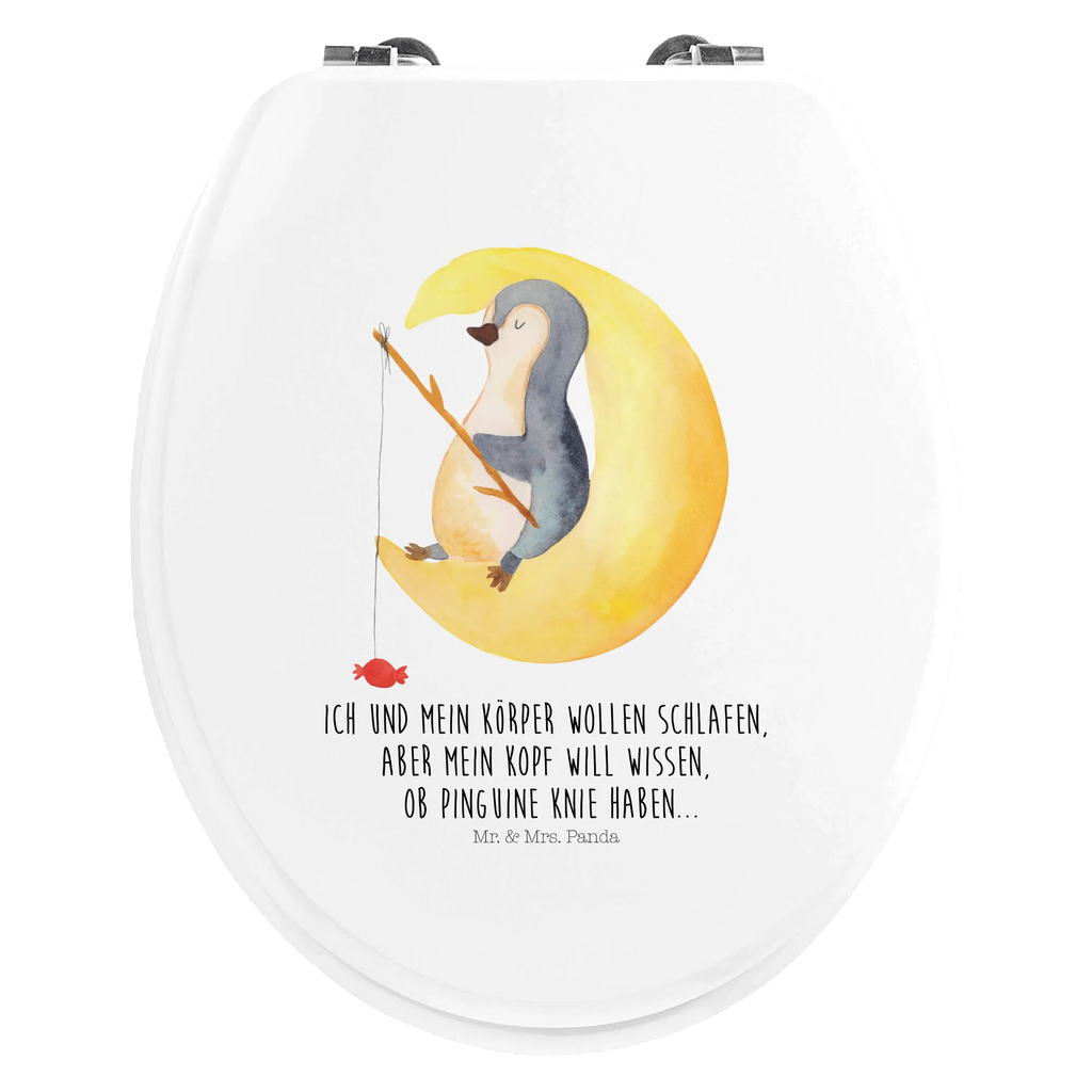 Motiv WC Sitz Pinguin Mond Klobrille, Klodeckel, Toilettendeckel, WC-Sitz, Toilette, Pinguin, Pinguine, Spruch, schlafen, Nachtruhe, Einschlafen, Schlafzimmer, Schlafstörungen, Gästezimmer