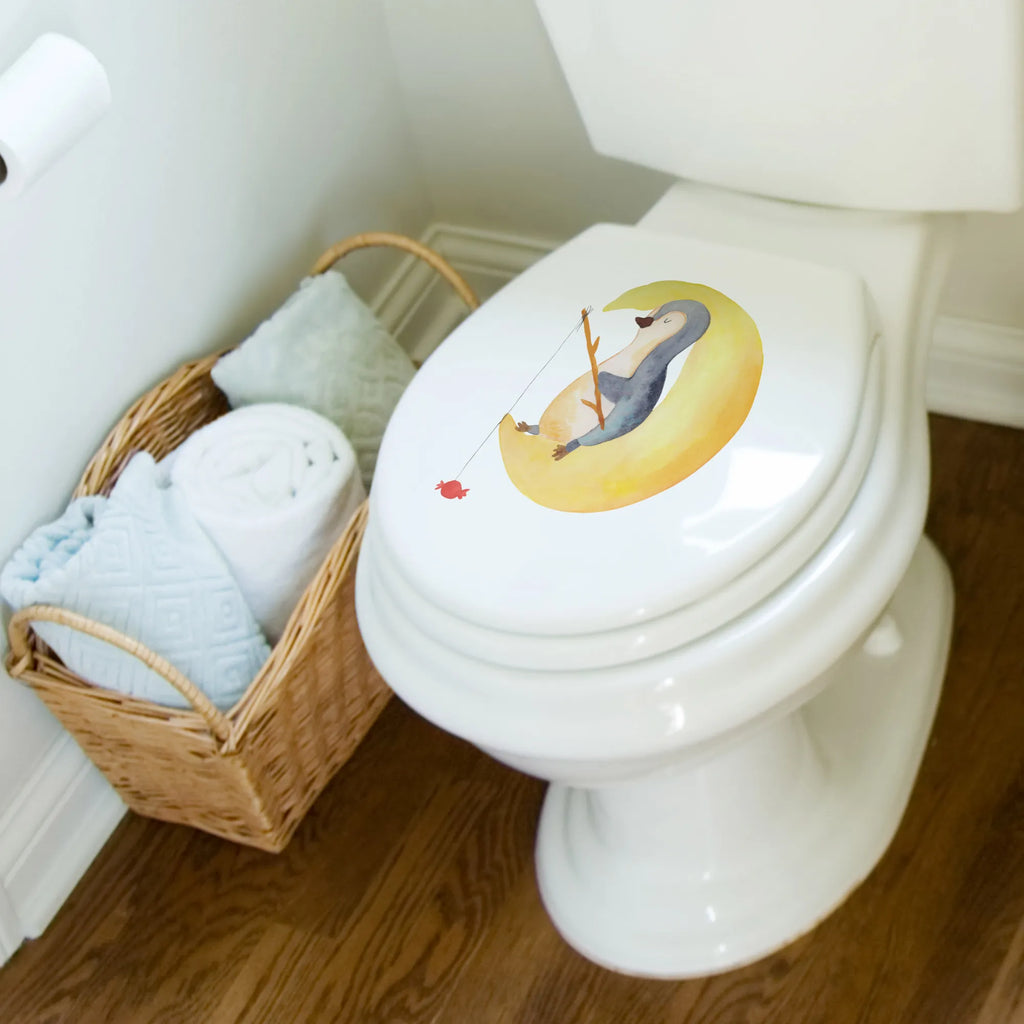 Motiv WC Sitz Pinguin Mond Klobrille, Klodeckel, Toilettendeckel, WC-Sitz, Toilette, Pinguin, Pinguine, Spruch, schlafen, Nachtruhe, Einschlafen, Schlafzimmer, Schlafstörungen, Gästezimmer