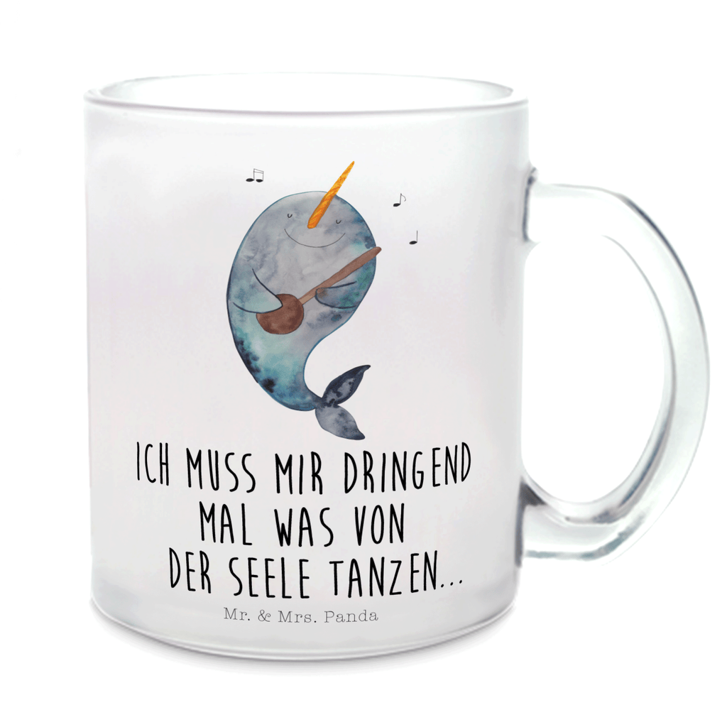 Teetasse Narwal Gitarre Teetasse, Teeglas, Teebecher, Tasse mit Henkel, Tasse, Glas Teetasse, Teetasse aus Glas, Meerestiere, Meer, Urlaub, Narwal, Wal, Tanzen, Probleme, Problemlösung, Frust, Gespräche, Gitarre