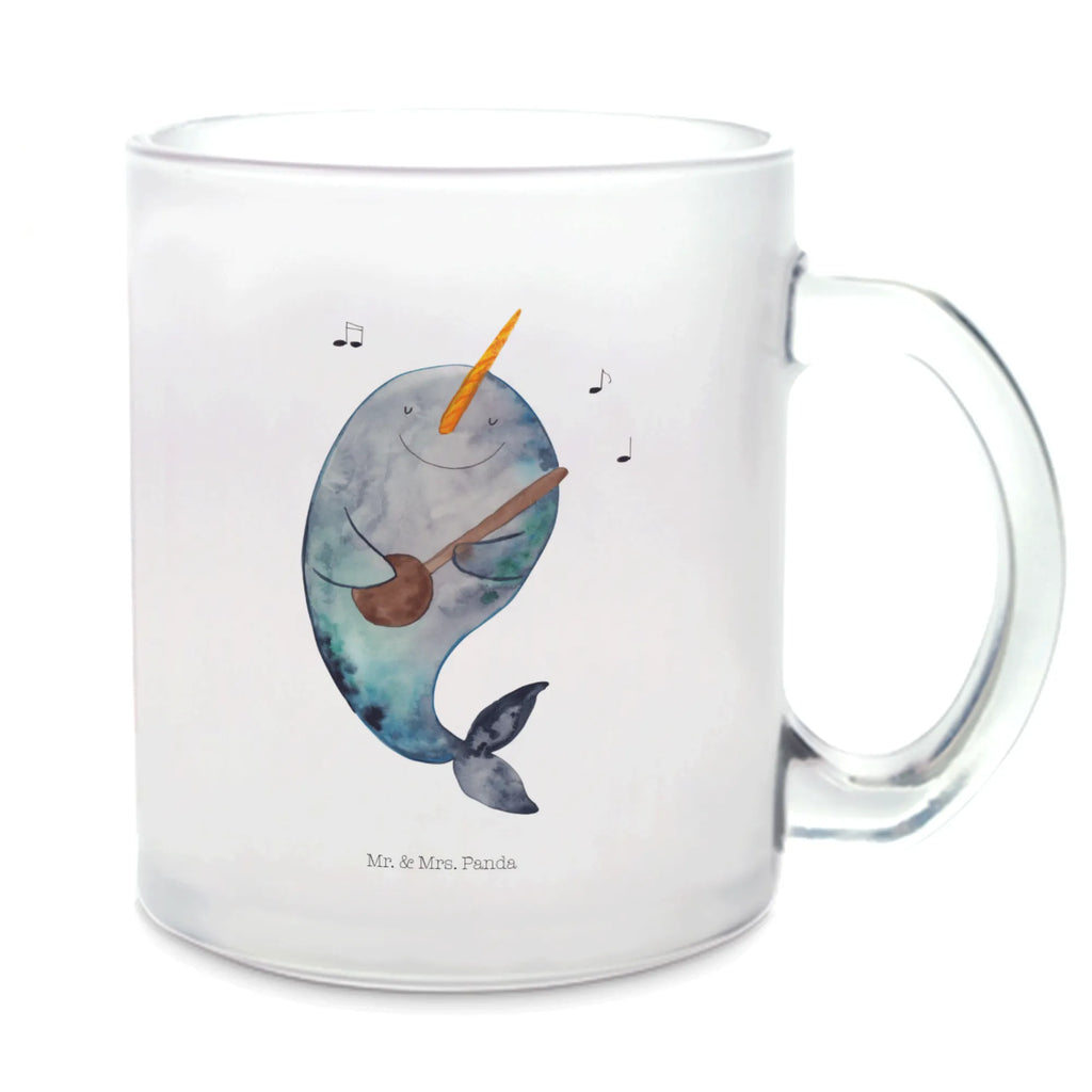 Teetasse Narwal Gitarre Teetasse, Teeglas, Teebecher, Tasse mit Henkel, Tasse, Glas Teetasse, Teetasse aus Glas, Meerestiere, Meer, Urlaub, Narwal, Wal, Tanzen, Probleme, Problemlösung, Frust, Gespräche, Gitarre