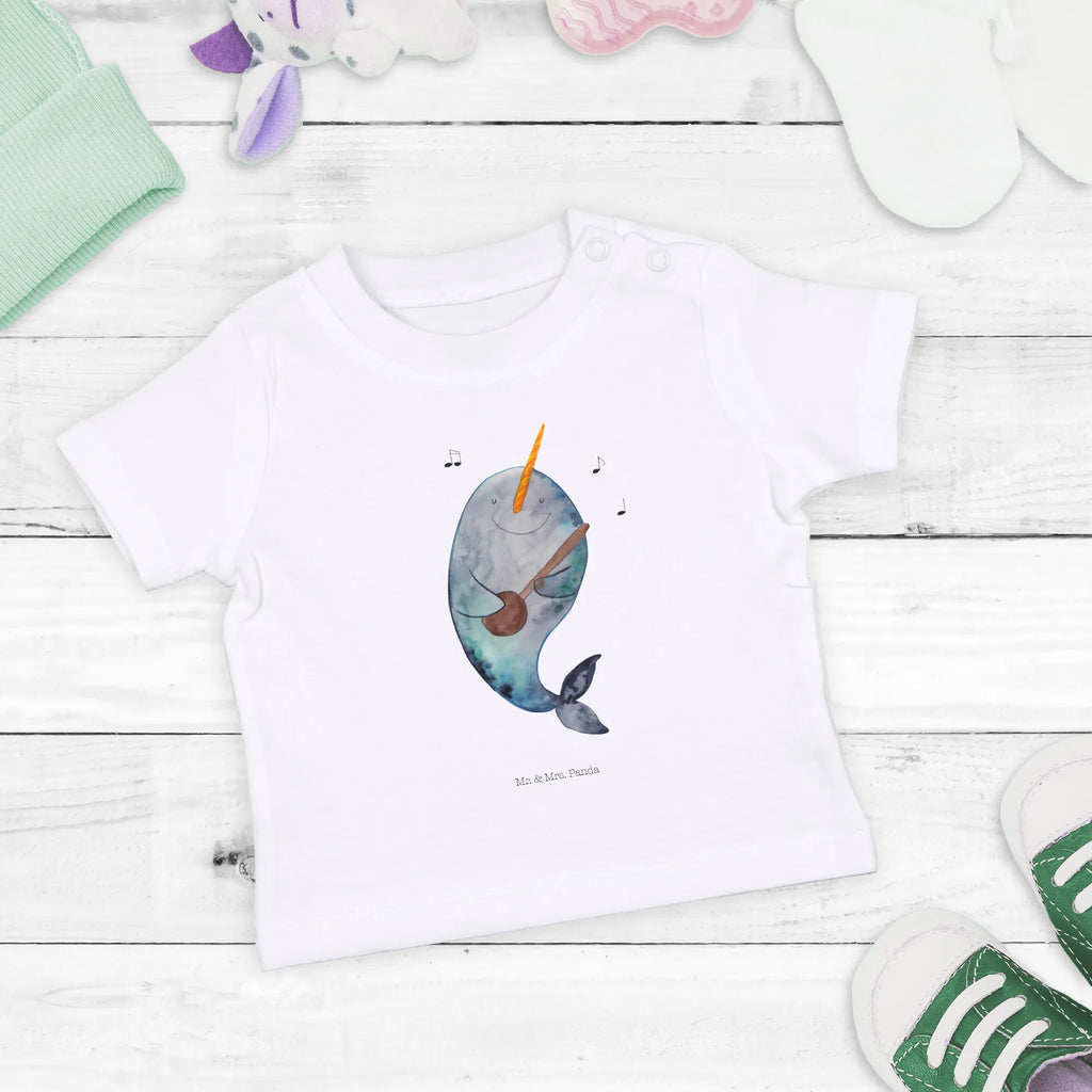 Organic Baby Shirt Narwal Gitarre Baby T-Shirt, Jungen Baby T-Shirt, Mädchen Baby T-Shirt, Shirt, Meerestiere, Meer, Urlaub, Narwal, Wal, Tanzen, Probleme, Problemlösung, Frust, Gespräche, Gitarre