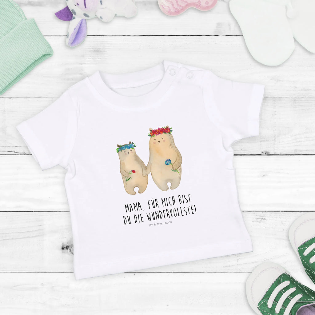 Organic Baby Shirt Bären mit Blumenkranz Baby T-Shirt, Jungen Baby T-Shirt, Mädchen Baby T-Shirt, Shirt, Familie, Vatertag, Muttertag, Bruder, Schwester, Mama, Papa, Oma, Opa, Bär, Bären, Mutter, Mutti, Mami, Lieblingsmensch, Lieblingsmama, beste Mutter, weltbeste Mama, Geschenk Mama. Muttertag, Tochter, Kind, Kinder, Töchter, Family, Vorbild