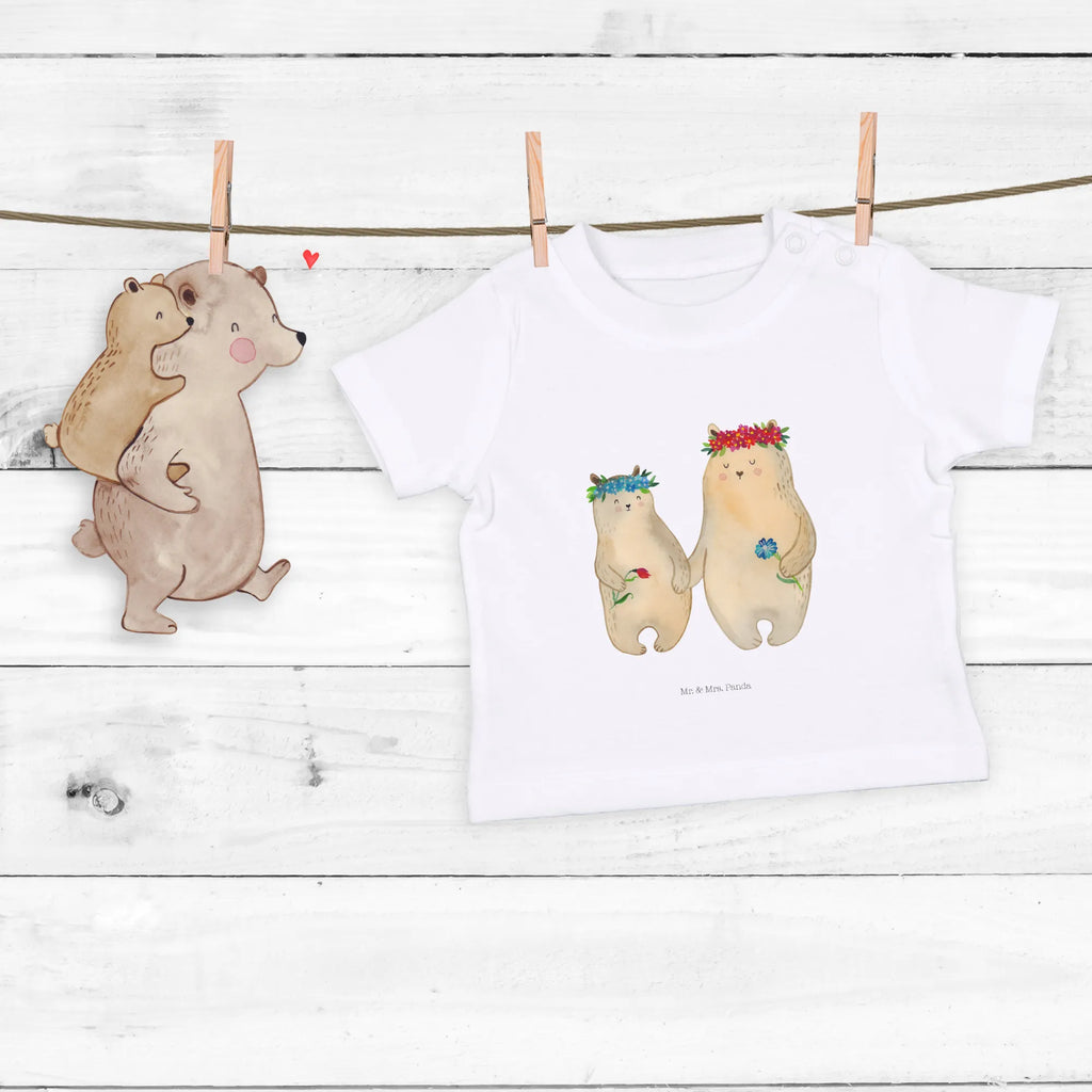 Organic Baby Shirt Bären mit Blumenkranz Baby T-Shirt, Jungen Baby T-Shirt, Mädchen Baby T-Shirt, Shirt, Familie, Vatertag, Muttertag, Bruder, Schwester, Mama, Papa, Oma, Opa, Bär, Bären, Mutter, Mutti, Mami, Lieblingsmensch, Lieblingsmama, beste Mutter, weltbeste Mama, Geschenk Mama. Muttertag, Tochter, Kind, Kinder, Töchter, Family, Vorbild