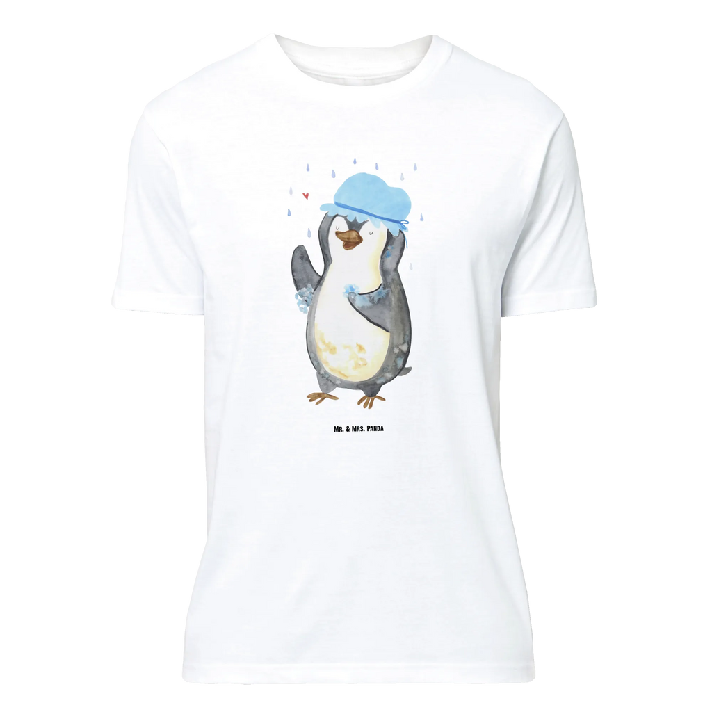 T-Shirt Standard Pinguin duscht T-Shirt, Shirt, Tshirt, Lustiges T-Shirt, T-Shirt mit Spruch, Party, Junggesellenabschied, Jubiläum, Geburstag, Herrn, Damen, Männer, Frauen, Schlafshirt, Nachthemd, Sprüche, Pinguin, Pinguine, Dusche, duschen, Lebensmotto, Motivation, Neustart, Neuanfang, glücklich sein