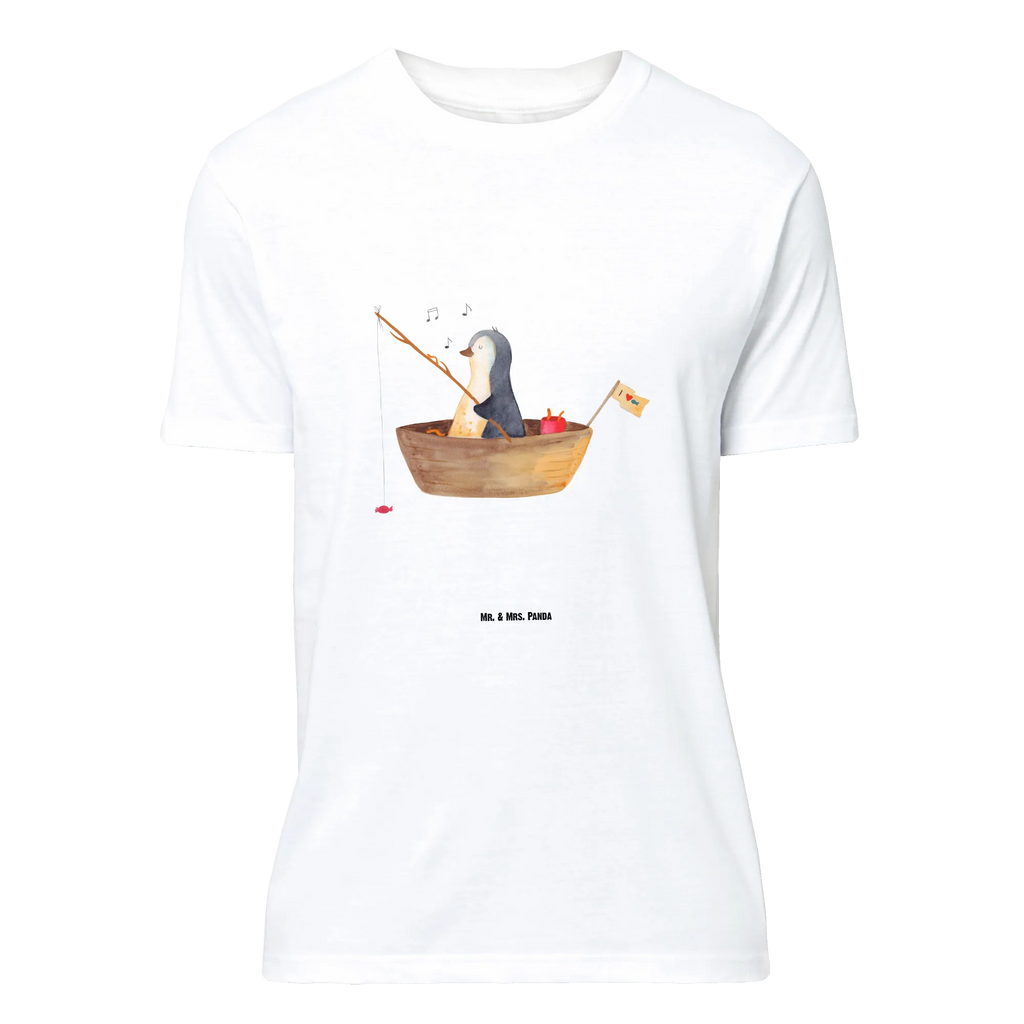 T-Shirt Standard Pinguin Angelboot T-Shirt, Shirt, Tshirt, Lustiges T-Shirt, T-Shirt mit Spruch, Party, Junggesellenabschied, Jubiläum, Geburstag, Herrn, Damen, Männer, Frauen, Schlafshirt, Nachthemd, Sprüche, Pinguin, Pinguine, Angeln, Boot, Angelboot, Lebenslust, Leben, genießen, Motivation, Neustart, Neuanfang, Trennung, Scheidung, Geschenkidee Liebeskummer