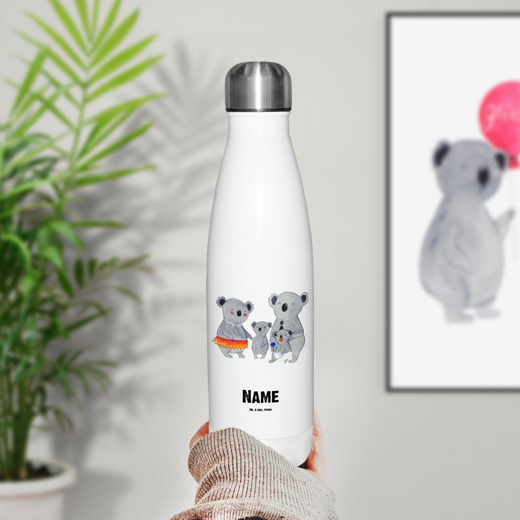 Personalisierte Thermosflasche Koala Familie Personalisierte Isolierflasche, Personalisierte Thermoflasche, Personalisierte Trinkflasche, Trinkflasche Mit Namen, Wunschname, Bedrucken, Namensflasche, Familie, Vatertag, Muttertag, Bruder, Schwester, Mama, Papa, Oma, Opa, Koala, Koalas, Family, Kinder, Geschwister, Familienleben