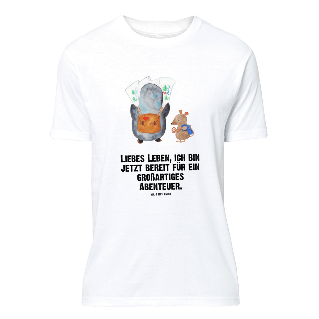 T-Shirt Standard Pinguin & Maus Wanderer T-Shirt, Shirt, Tshirt, Lustiges T-Shirt, T-Shirt mit Spruch, Party, Junggesellenabschied, Jubiläum, Geburstag, Herrn, Damen, Männer, Frauen, Schlafshirt, Nachthemd, Sprüche, Pinguin, Pinguine, Abenteurer, Abenteuer, Roadtrip, Ausflug, Wanderlust, wandern