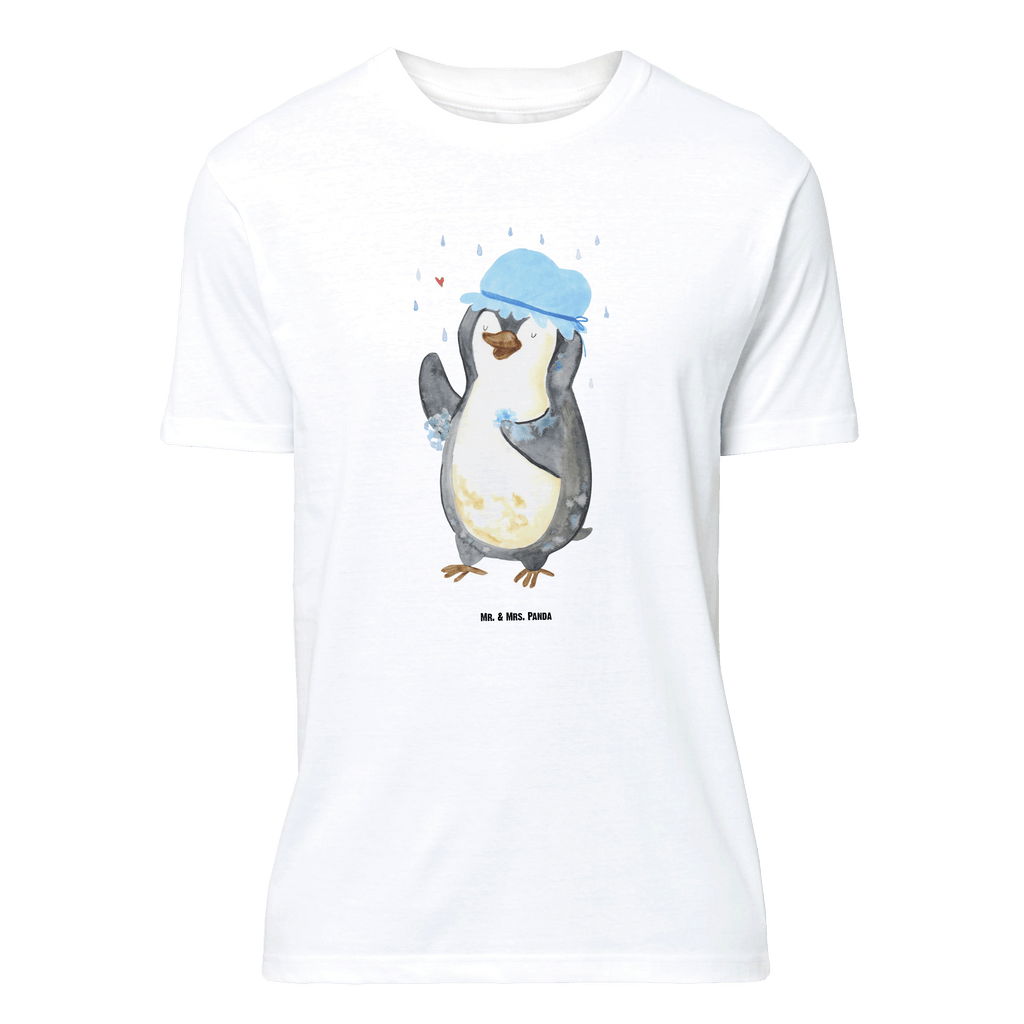 T-Shirt Standard Pinguin duscht T-Shirt, Shirt, Tshirt, Lustiges T-Shirt, T-Shirt mit Spruch, Party, Junggesellenabschied, Jubiläum, Geburstag, Herrn, Damen, Männer, Frauen, Schlafshirt, Nachthemd, Sprüche, Pinguin, Pinguine, Dusche, duschen, Lebensmotto, Motivation, Neustart, Neuanfang, glücklich sein