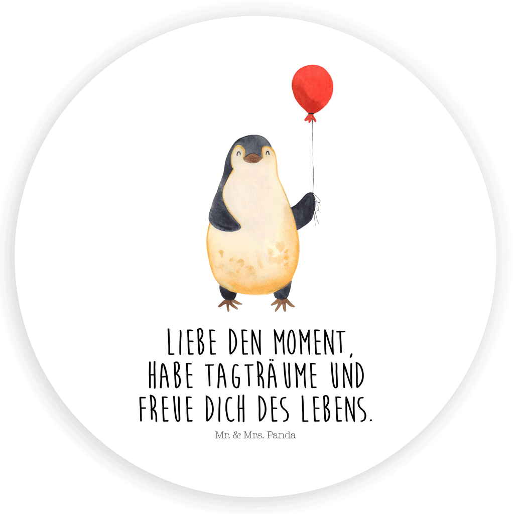 Rund Aufkleber Pinguin Luftballon Sticker, Aufkleber, Etikett, Pinguin, Pinguine, Luftballon, Tagträume, Lebenslust, Geschenk Freundin, Geschenkidee, beste Freundin, Motivation, Neustart, neues Leben, Liebe, Glück