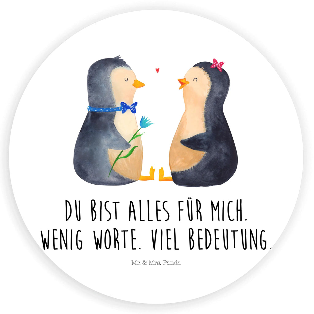 Rund Aufkleber Pinguin Pärchen Sticker, Aufkleber, Etikett, Pinguin, Pinguine, Liebe, Liebespaar, Liebesbeweis, Liebesgeschenk, Verlobung, Jahrestag, Hochzeitstag, Hochzeit, Hochzeitsgeschenk, große Liebe, Traumpaar