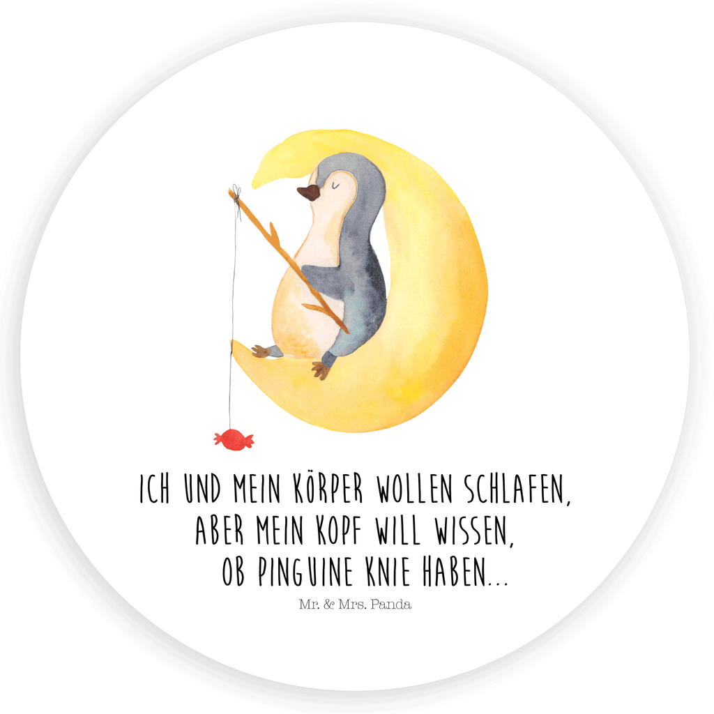 Rund Aufkleber Pinguin Mond Sticker, Aufkleber, Etikett, Pinguin, Pinguine, Spruch, schlafen, Nachtruhe, Einschlafen, Schlafzimmer, Schlafstörungen, Gästezimmer