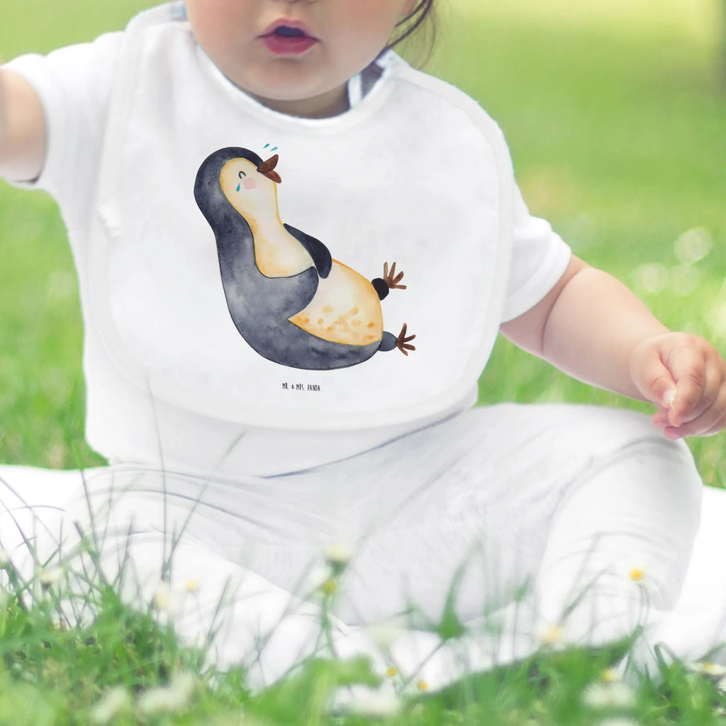 Organic Babylätzchen Pinguin Lachen Baby, Lätzchen, Spucktuch, Sabberlätzchen, Klettlätzchen, Babygeschenk, Baby Lätzchen, Geschenk für Geburt, Geschenk zur Geburt, Baby Spucktuch, Babyausstattung, Geschenkidee für Babyparty, Pinguin, Pinguine, lustiger Spruch, Optimismus, Fröhlich, Lachen, Humor, Fröhlichkeit