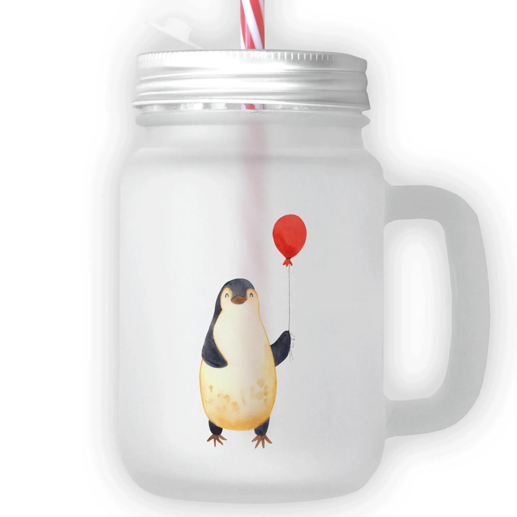 Trinkglas Mason Jar Pinguin Luftballon Mason Jar, Glas, Trinkglas, Henkelglas, Sommerglas, Einmachglas, Cocktailglas, Cocktail-Glas, Mason Jar Trinkglas, Satiniertes Glas, Retro-Glas, Strohhalm Glas, Schraubdeckel Glas, Sommerparty Einrichtung, Pinguin, Pinguine, Luftballon, Tagträume, Lebenslust, Geschenk Freundin, Geschenkidee, beste Freundin, Motivation, Neustart, neues Leben, Liebe, Glück